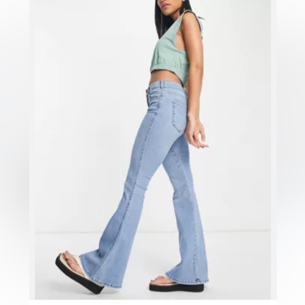 Free People CRVY Wide Leg High Rise Jeans Size 27 Flare Leg